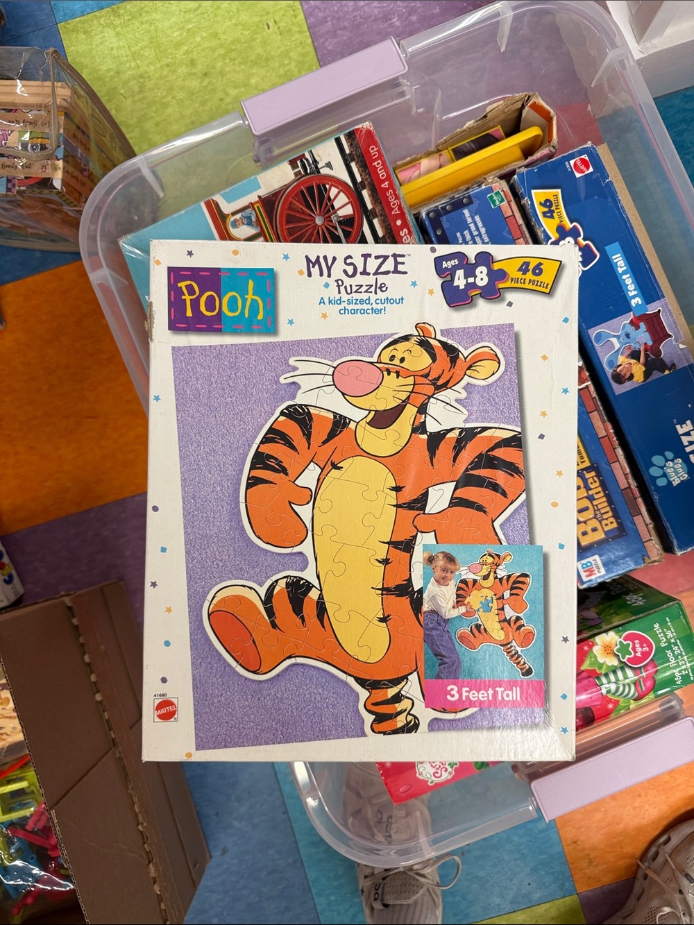 Tigger My Size Puzzle - Orange Tigger Kids Puzzle (Ages 4-8)- vintage